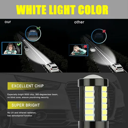 Vista 4 de Paquete de 2 luces antiniebla LED para automóvil, luces antiniebla de alto brillo, accesorios de repuesto de luz LED, luces de iluminación