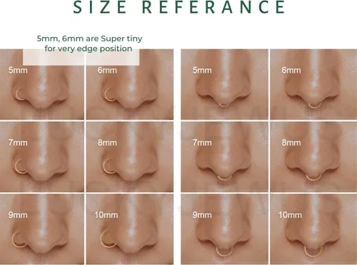 Vista 14 de LUCKYJEWUS Small Thin Gold or Sterling Silver Nose Ring Hoop for Women, Tiny Nose Piercing jewelry