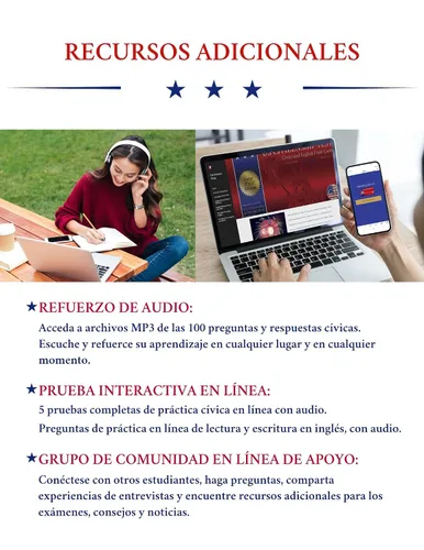Vista 6 de US Citizenship Test Flashcards & Study Guide Combo Set (EspañolInglés) Ciudadanía Americana Tarjetas y Guía de Estudio de Bolsillo, 100 preguntas