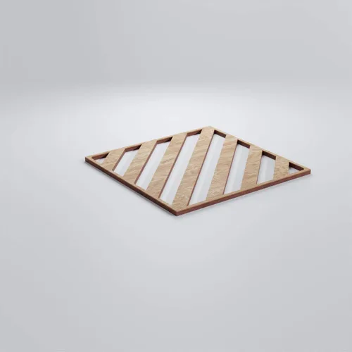 Vista 3 de 7 3/8"W X 7 3/8"H Rothwell extra pequeños decorativos Rothwell paneles de pared de madera calado, roble rojo
