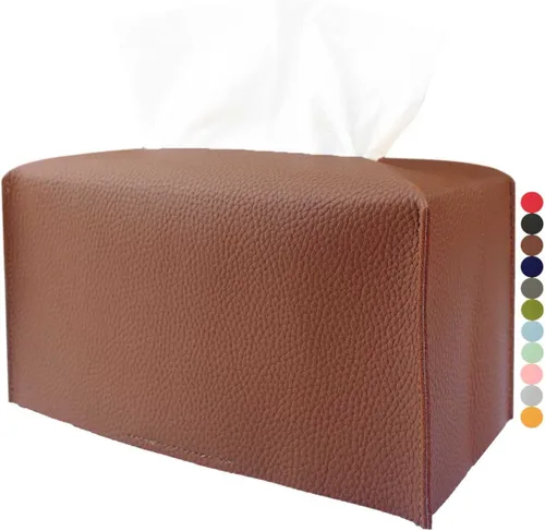 Vista 24 de Cubierta de Caja de Paños Grande Rectangular – Soporte de Caja de Paños Rectangular de Tamaño Plus con Cinturón Inferior [JESMINI, Negro] Soporte