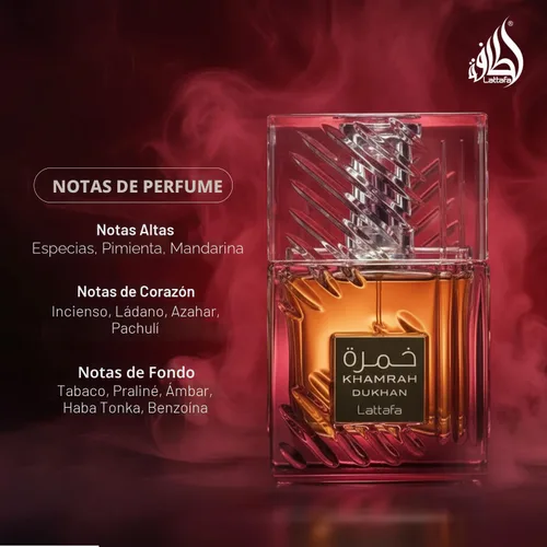 Vista 4 de Lattafa Khamrah Dukhan para Unisex Eau de Parfum en Spray, 3.4 onzas / 100 ml