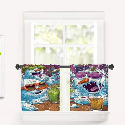 Vista 52 de Cortinas opacas de poliéster multicapa para ventanas de padre e hijo, 2 unidades, 26 x 24 pulgadas