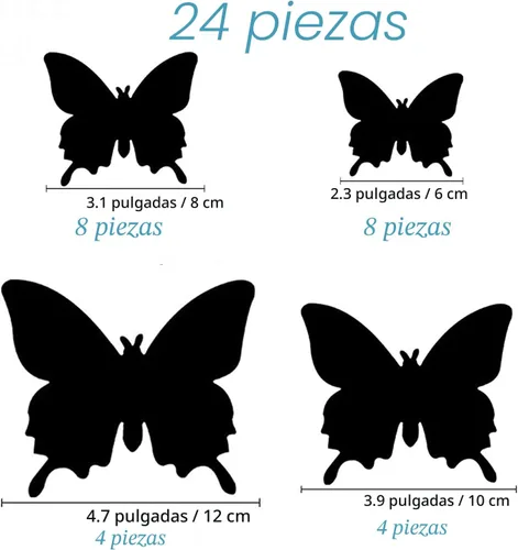 Vista 6 de OPSEAM - Calcomanías 3D de mariposa, 24/48 unidades, para decoraciones de pared, fiestas, con imanes (morado, 24)