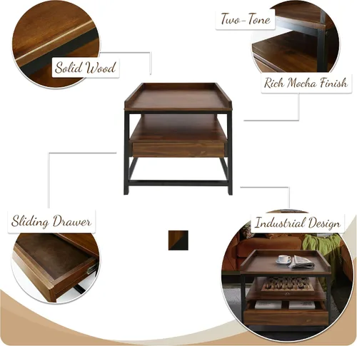 Vista 4 de Casual Home Mesa auxiliar Horizon con cajón