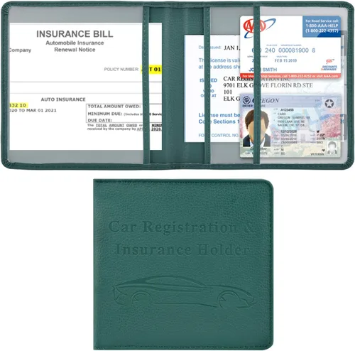 Vista 12 de Cacturism Soporte para registro y seguro de automóvil, guantera de vehículo, organizador de automóvil para hombres y mujeres, funda de accesorios