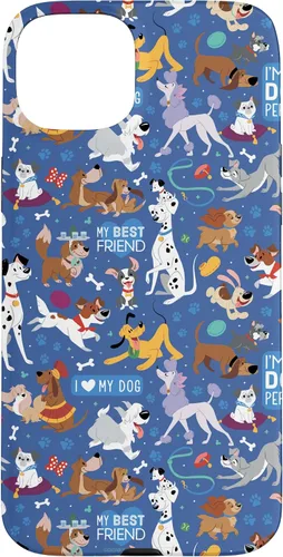 Vista 9 de Disney Funda para iPhone 17 con texto en inglés «Dogs I Love My Dog», color azul