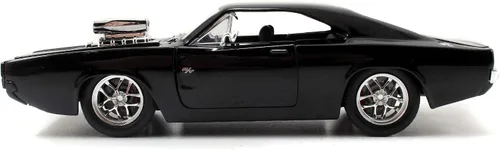 Vista 8 de Jada Toys 253203016 Fast & Furious Dom's 1970 Dodge Charger R/T, Build+Collect, modelo de ajuste de coche, escala 1:24, incluye figura de Dominic