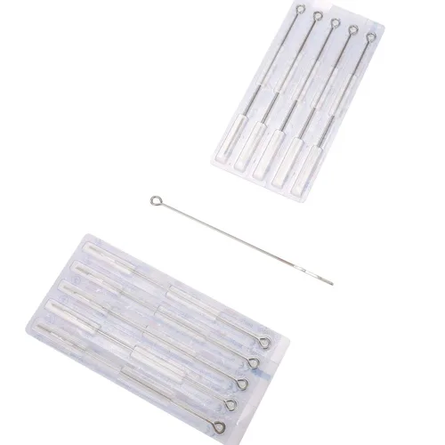 Vista 3 de Agujas de tatuaje genéricas 1RL – 50 piezas desechables esterilizadas Bugpin Premium Quality Tattoo Needle Liners 1 Round Liner Silver