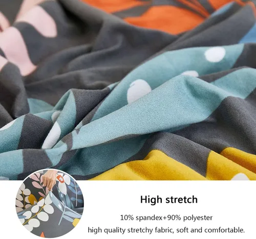 Vista 5 de MBROS Funda estampada para sofá, funda de sofá de tela elástica elástica, 1 pieza, antideslizante, universal, de elastano, protector de muebles