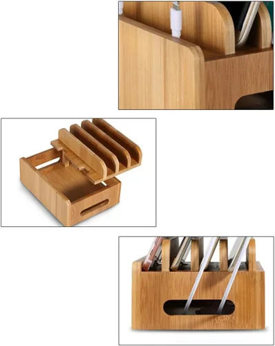 Vista 6 de Soporte ergonómico para teléfono para tableta, base de teléfono de madera para oficina para amigos