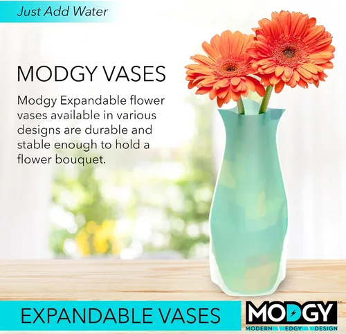 Vista 2 de MODGY Florero extensible de plástico decorativo moderno para centros de mesa de flores, decoración de mesa de comedor, sala de estar, baño, oficina