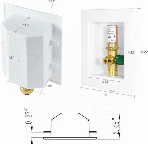 Vista 2 de 1 caja de salida EFIELD Pex premontada para máquina de hielo, supresor