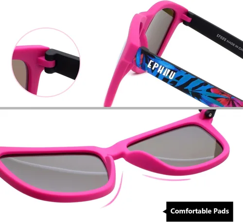 Vista 2 de EPHIU Polarized Sports Sunglasses for Men Women Mirror Lens for Running Hiking Cycling (No Bounce No Slip,Square)
