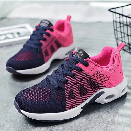 Vista 8 de Dimleen Tenis modernos para mujer, con cámara de aire, de malla, transpirable, con cordones, ligeros, con soporte de arco, ortopédicos que absorben