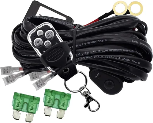 Vista 12 de Kit de arnés de cableado de barra de luces LED, interruptor de encendido y apagado DC12V, fusible de cuchilla de relé de alimentación de 14 AWG, kit