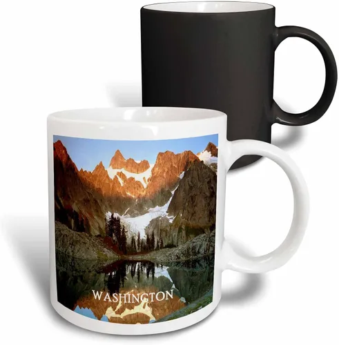 Vista 8 de 3dRose Lake Ann Washington State - Taza de dos tonos (11 onzas), color negro