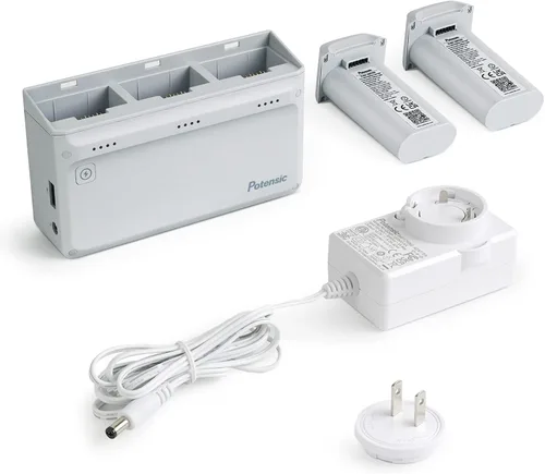 Vista 6 de Potensic Hub de carga paralelo Atom SE con 2 baterías inteligentes y 1 adaptador de carga súper rápida