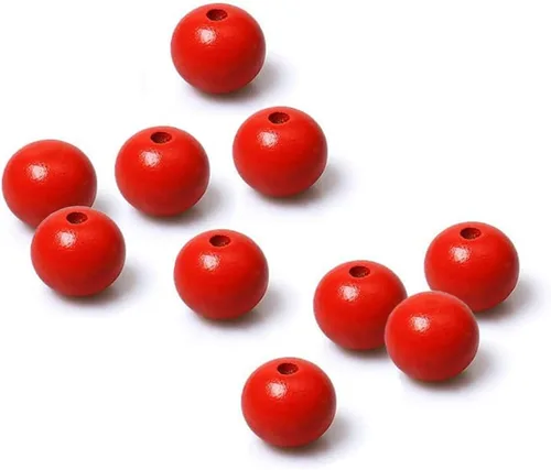Vista 8 de 150 cuentas de madera negras de 0.630 in, cuentas de madera redondas sin terminar para manualidades, guirnaldas de decoración de granja, joyería