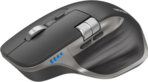 Vista 11 de TECKNET Ratón Inalámbrico, Ratón Bluetooth (BT5.0/5.0 & 2.4G) Ratón Óptico Ergonómico Recargable 4800 DPI con 6 Ajustables, Clics Silenciosos, Negro