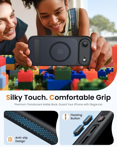Vista 8 de BXYJY Funda magnética para iPhone Air con soporte, compatible con MagSafe, botón de control de cámara, protección completa de la lente, caída