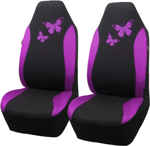 Vista 17 de Flying Banner - Juego completo de fundas para asiento de automóvil Butterfly, estilo universal de moda para mujer, para banco trasero (divisible)
