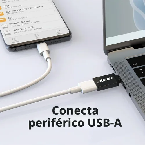 Vista 2 de Adaptador USB C a USB [4 estaciones], USB tipo C macho a USB 3.0 hembra OTG adaptador compatible con MacBook Pro, Chromebook, Pixelbook, Microsoft