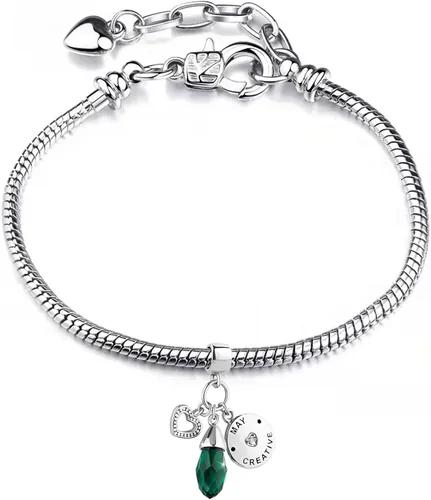 Vista 5 de Chili Jewelry Enero - Diciembre - Dije de piedra natal de lágrima para regalo de feliz cumpleaños, compatible con pulseras Pandora Charms, Metal