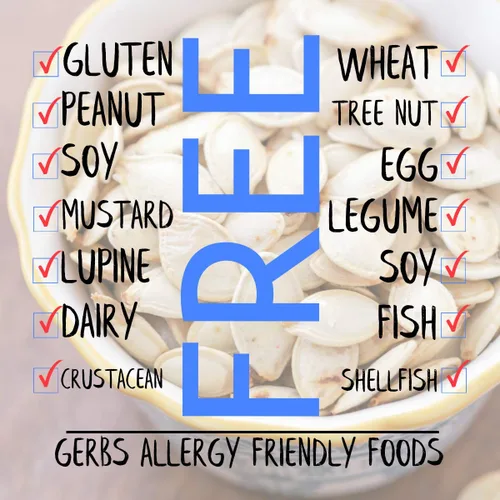 Vista 4 de GERBS Semillas enteras de calabaza con cáscara; Los mejores 14 alimentos libres de alergias alimentarias, sin OMG, vegano, Keto y paleo.