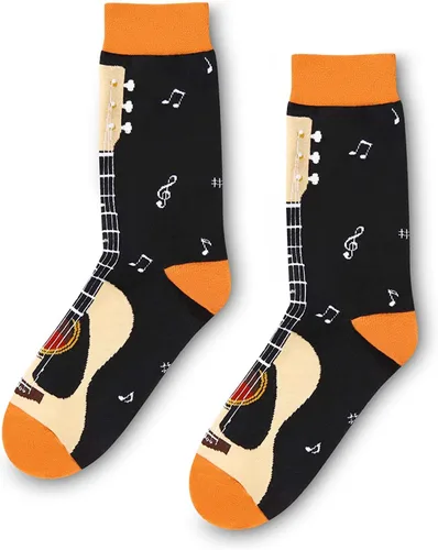 Vista 4 de HAPPYPOP Regalos divertidos para hombres papá música golf, guitarra, bolos, regalos republicanos, calcetines de guitarra para papá golf