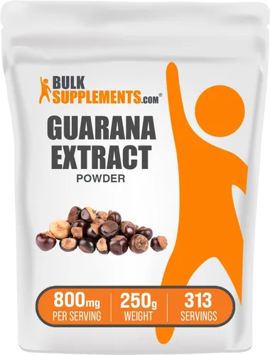 Vista 6 de BulkSupplements. com Extracto de guaraná en polvo, suplemento natural de cafeína, de semilla de guaraná, polvo de guaraná, sin gluten, 800 mg por