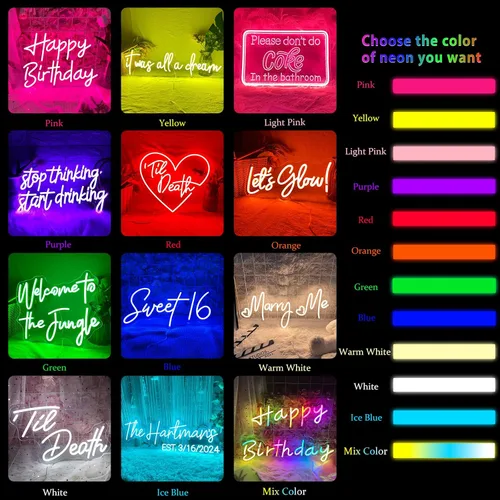 Vista 8 de Letrero de neón personalizado, letrero de neón LED personalizable para decoración de pared de dormitorio, letrero de nombre de neón regulable