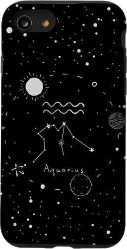 Vista 18 de Aquarius Astrology Celestial Zodiac Sign Aesthetic Case for iPhone 17