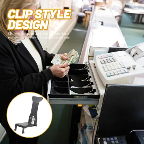 Vista 7 de 6 clips para bandeja de dinero, caja registradora, cajón, inserción, organizador de dinero, clips de plástico de repuesto para bandeja de dinero
