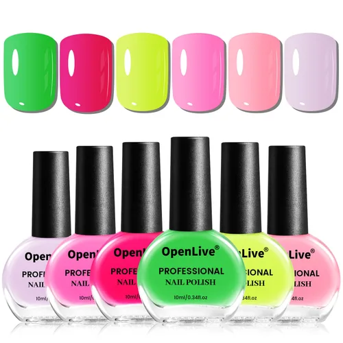 Vista 11 de OpenLive Juego de 12 esmaltes de uñas con combinación de 10 colores, 2 capas base y superior, esmalte de uñas de secado rápido de larga duración