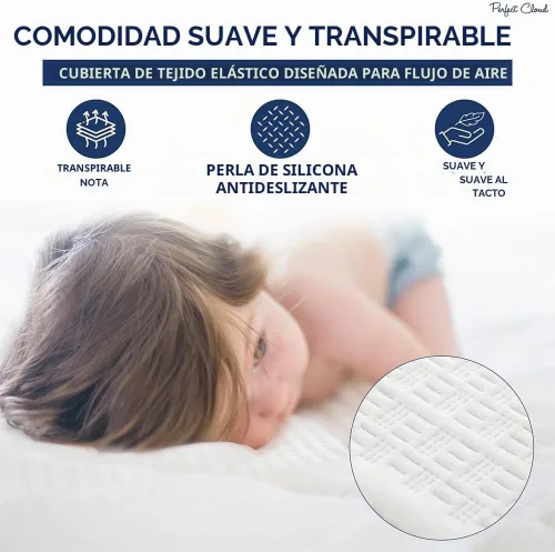 Vista 8 de Colchón de espuma de memoria Gel-Max UltraPlush de 10 pulgadas, diseño chulo, de Perfect Cloud, Memory Foam, Blanco, gris