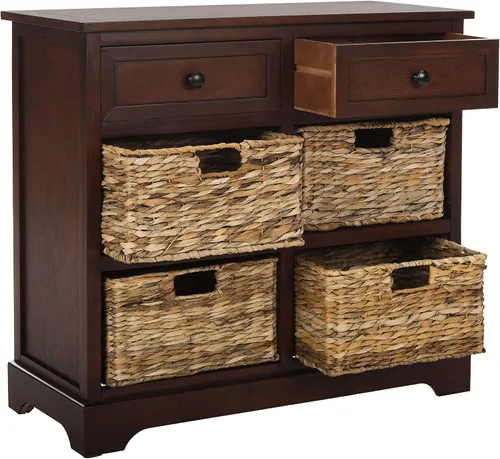 Vista 14 de Safavieh American Homes Collection Herman - Cesta de mimbre para almacenamiento marrón