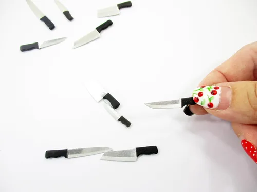 Vista 7 de Casa de muñecas 5 cuchillos utensilios de cocina cocina diorama herramienta