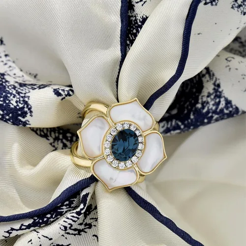 Vista 94 de 4 piezas de clip de anillo de bufanda para mujer, broche de perlas y flores, hebilla de metal para chal, accesorios de decoración para damas y niñas