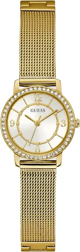 Vista 15 de GUESS Reloj analógico de silicona dorada y negra Negro/Oro/Champán