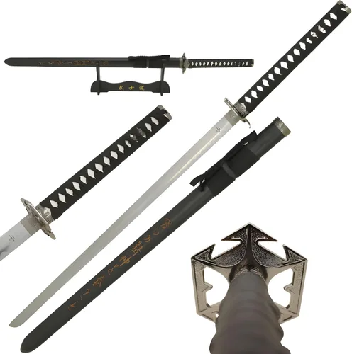 Vista 9 de Snake Eye Tactical Clásica - Espada samurái Katana de dos tonos con soporte de exhibición