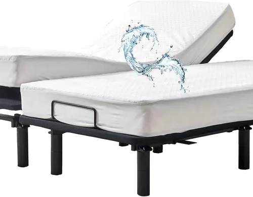 Vista 7 de Protector de Colchón de Bambú y Viscosa Kingnex para Cama Individual, Refrigerante, Impermeable, Transpirable, Silencioso, Ajustado, Funda de Colchón