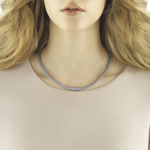 Vista 5 de John Hardy - Collar clásico para mujer (0.197in), color plateado