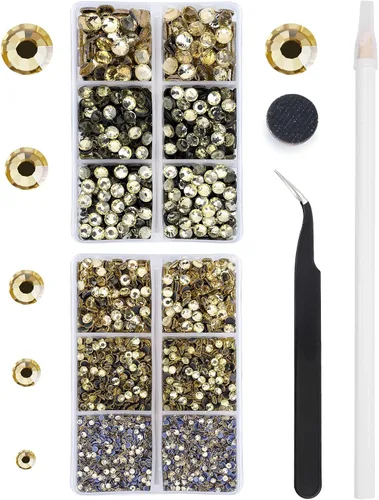 Vista 9 de 6796PCS Diamantes de Imitación Termoadhesivos de Aguamarina Piedras de Cristal de Vidrio para Tela Ropa Camisas Brillantes Parte Trasera Plana