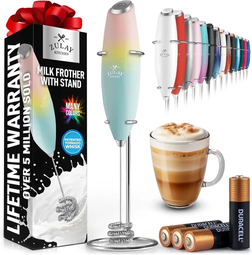 Vista 152 de Zulay Milk Boss Espumador de leche potente manual, hace espuma para latte, batidor para mezclar bebidas, café, miniespumador para capuchino, frappé
