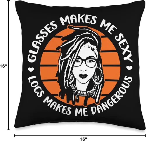 Vista 4 de Locs Afro Dreadlocks Love Beauty Hair Locs Make me Dangerous Afro Hair - Almohada negra de niña africana americana, 16 x 16 pulgadas, multicolor