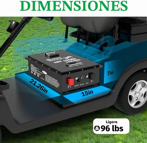 Vista 2 de Batería de litio para carrito de golf LiFePO4 de 48V 100Ah con cargador