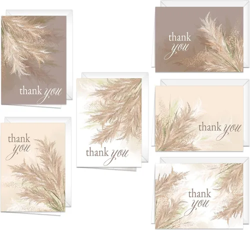 Vista 14 de Boho Spirit tarjeta de agradecimiento surtidas – Set de 36 interior en blanco – 6 Diseños interior en blanco – de tarjetas con sobres blancos