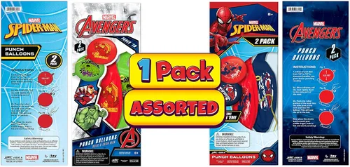 Vista 3 de Marvel Avengers Punch Balloon Ball Hulk, Iron Man y Spiderman Fidget Toy Inflable Big Bounce Ball Alivio del Estrés Juguete para Niños y Adultos