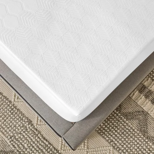 Vista 4 de Essentials - Cubrecolchón de espuma viscoelástica de 3 pulgadas, con infusión de gel, funda de punto circular de enfriamiento incluida, espuma